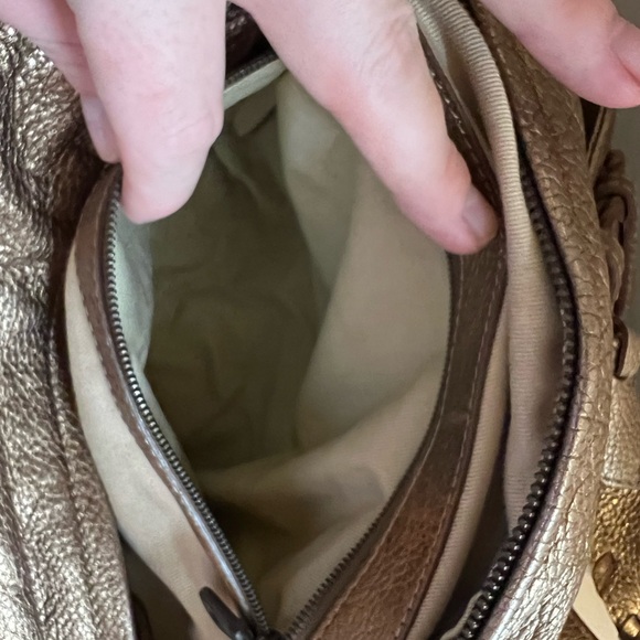 ✨✨CHLOE Metallic Gold Leather Silverado Bag Pewter Shade - Picture 12 of 14